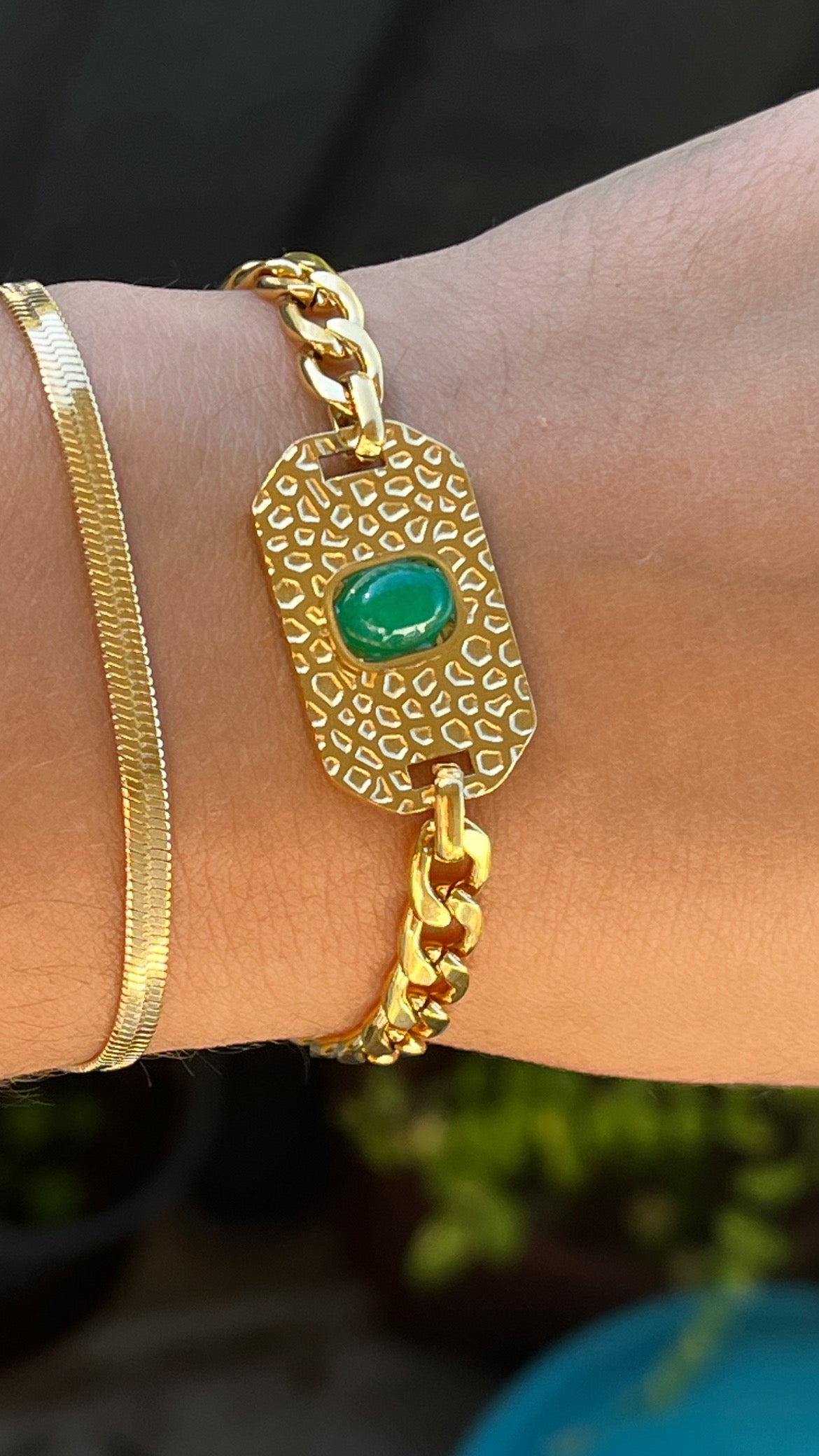 Bracelet perle verte