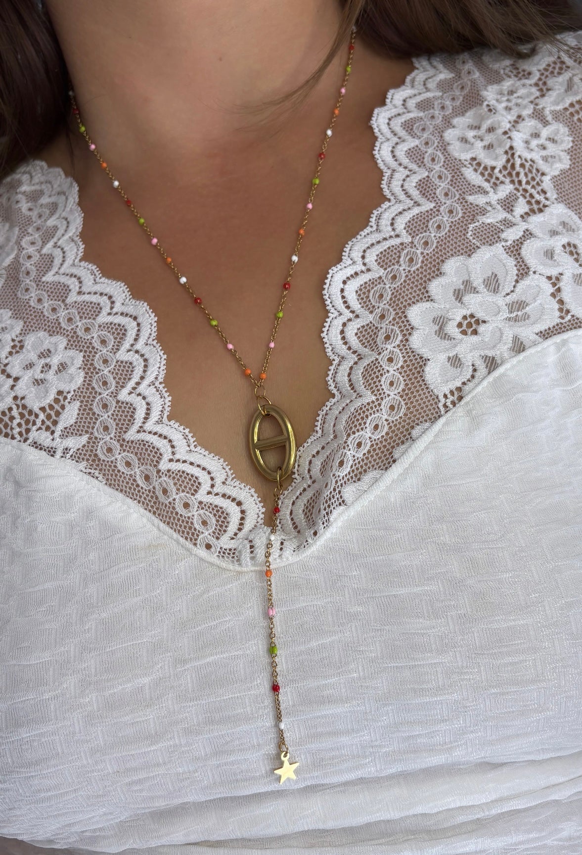 Collier sautoir multicolore