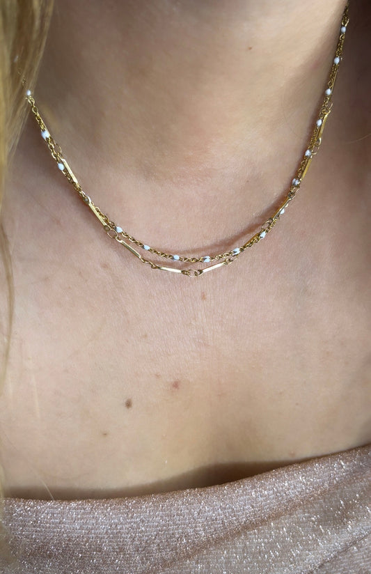 Collier double rang doré