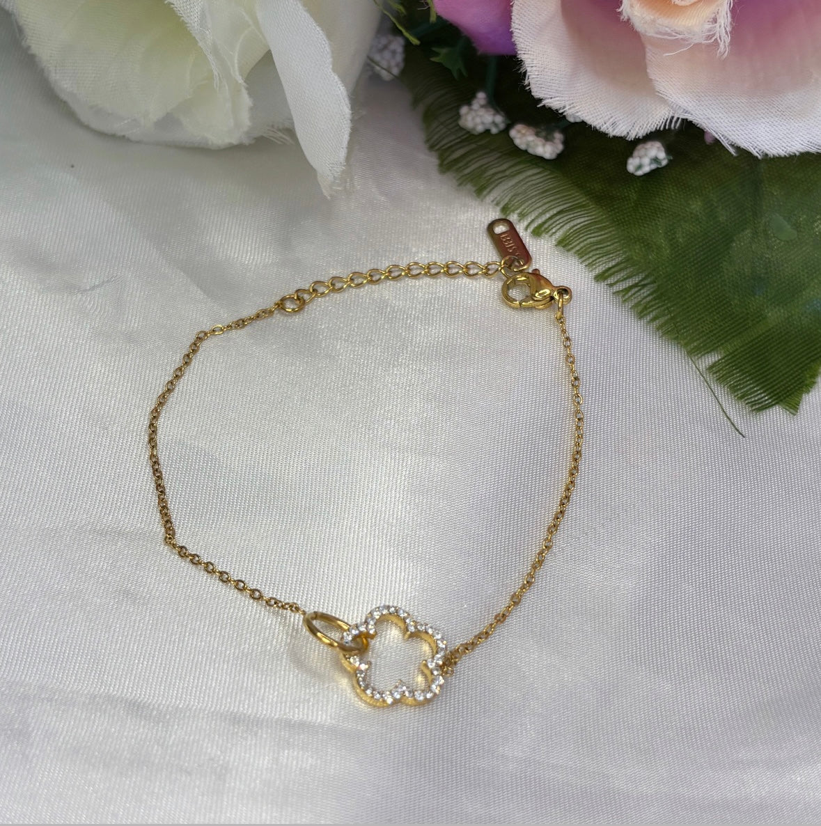 Bracelet trèfle doré