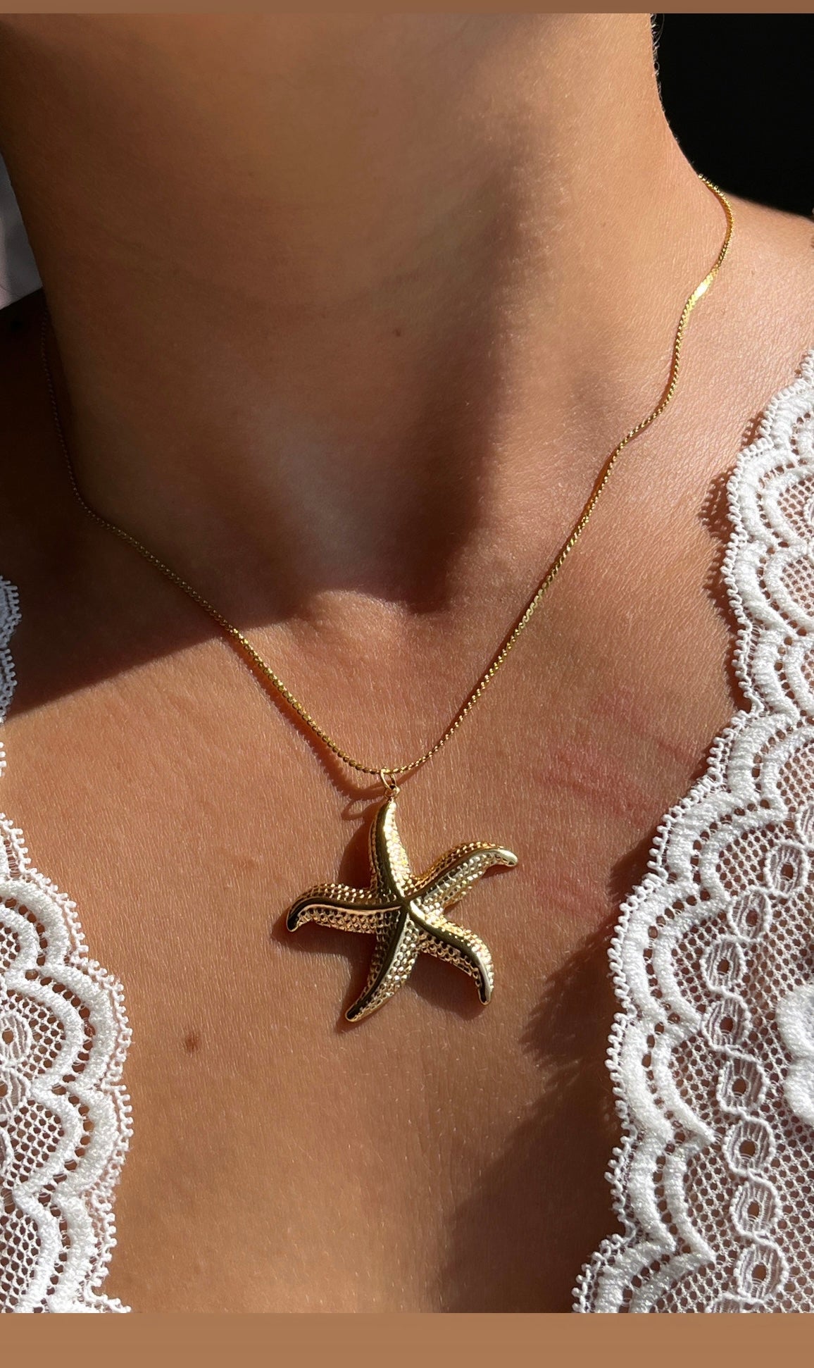 Collier étoile de mer doré