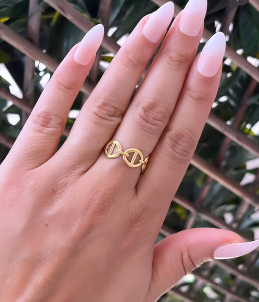 Bague motif doré
