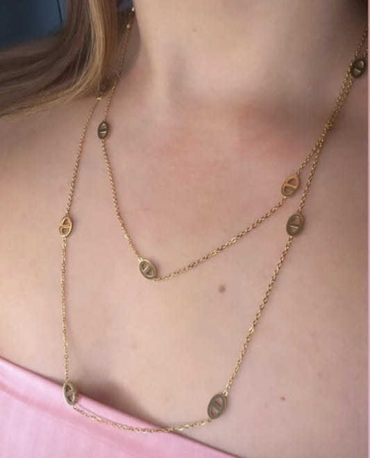 Collier sautoir maille marine