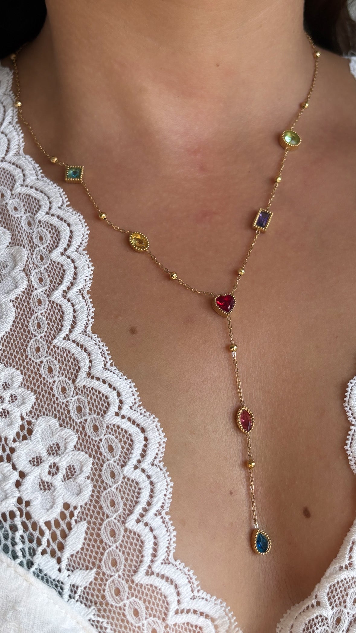 Collier sautoir multicolore