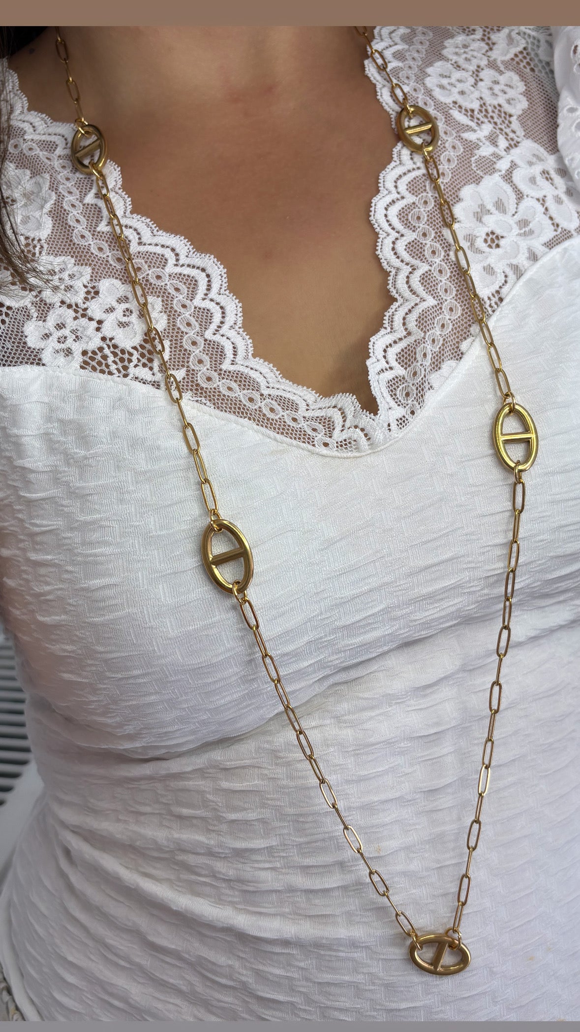 Collier sautoir maille marine