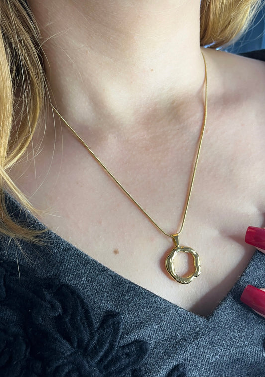 Collier motif rond doré