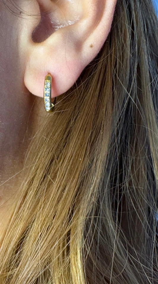 Boucles d’oreilles strass doré