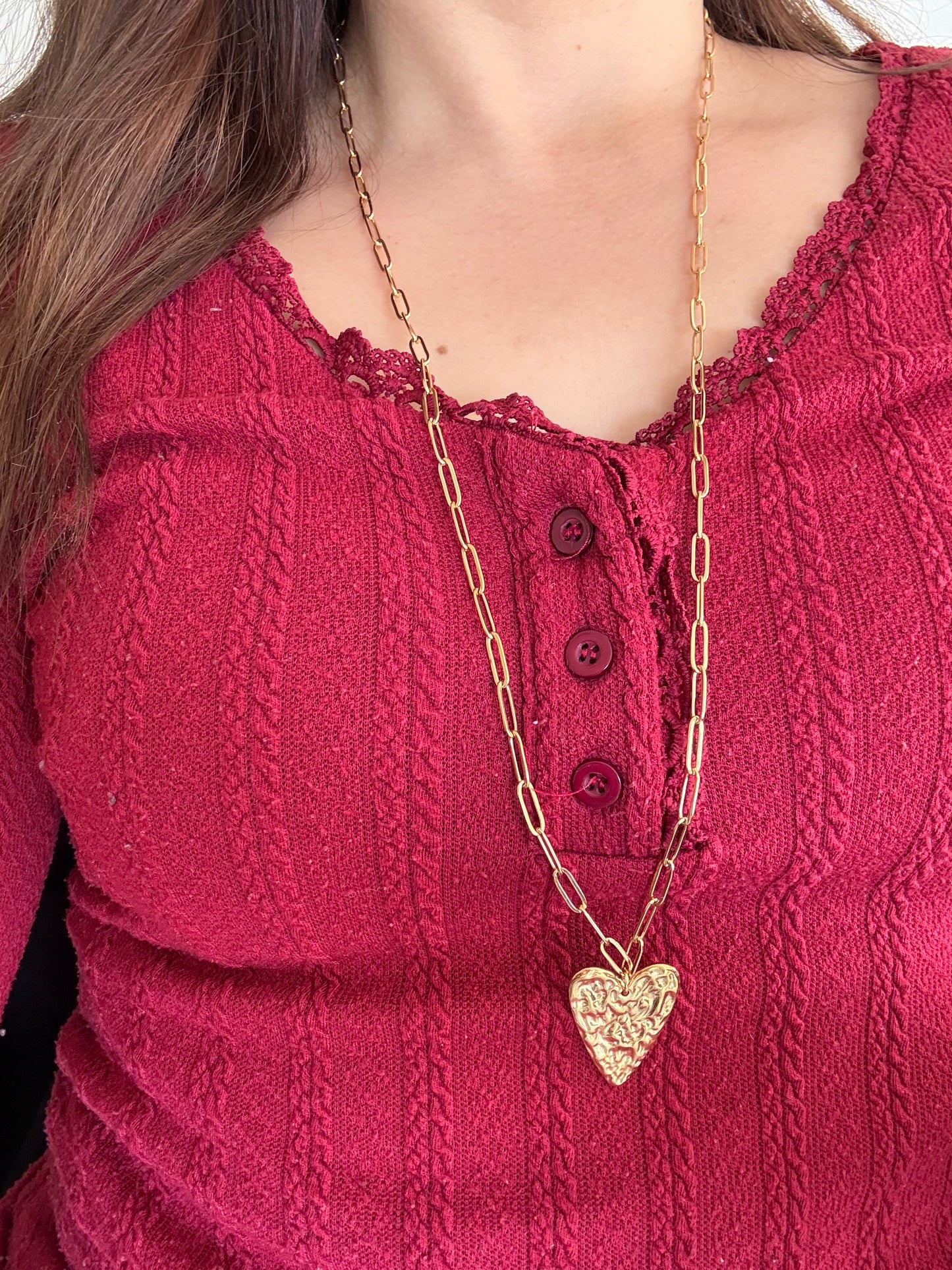 Collier breloque cœur doré