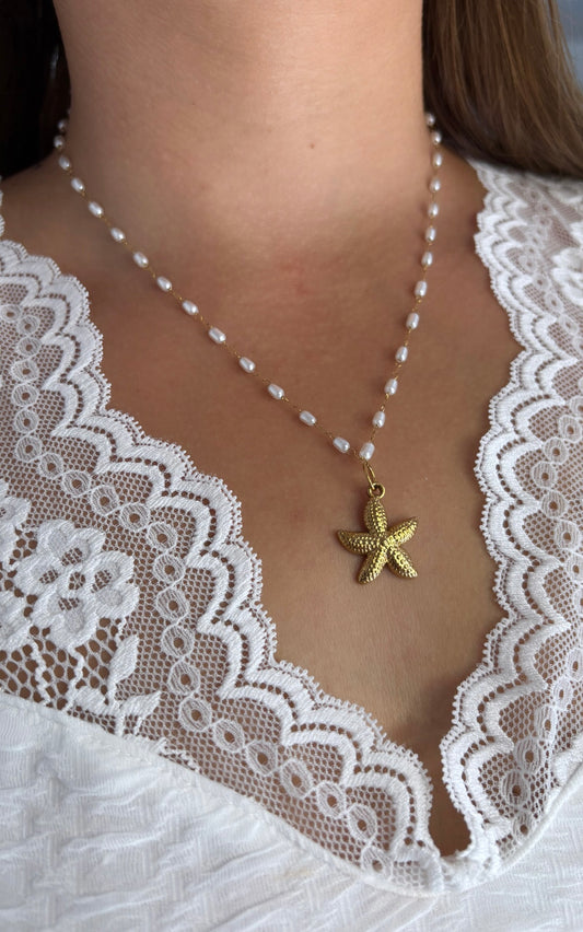 Collier étoile de mer doré